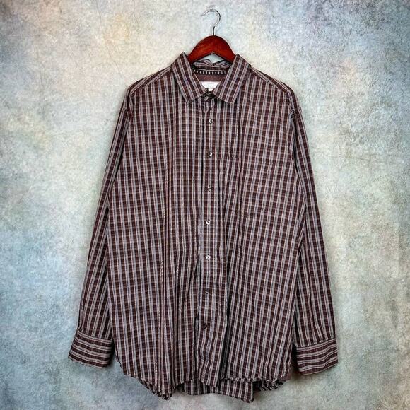Vintage Old Navy Flannel Shirt Mens Size XL Brown Plaid 90s Button Down Casual - Picture 1 of 6